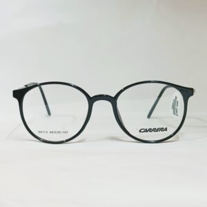 Men’s Premium Rounded Eyeglasses | Sleek Matte Black & Silver Metal Frames
