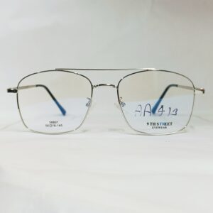 Men's Premium Eyeglasses | Stylish Silver Metallic Double-Bridge Frames