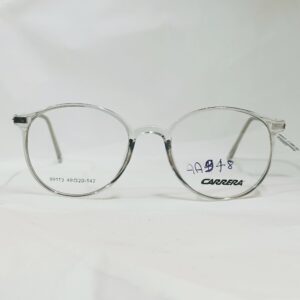 Dual-Tone Peach & Clear Rounded Eyeglasses | Unisex Lightweight Full-Rim Frame