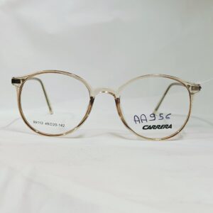 Transparent Peach Round Glasses | Unisex Lightweight Full-Rim Frame