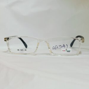 Transparent Rectangular Eyeglasses with Black Temples | Lightweight TR Frame