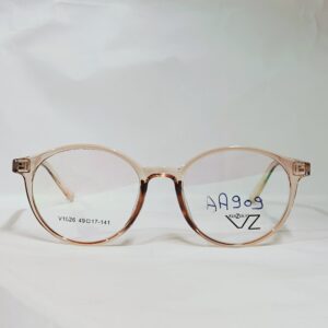 Transparent Peach Round Eyeglasses | Glossy Finish Lightweight Frame