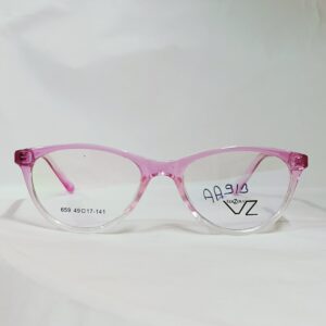 Transparent Pink Round Eyeglasses | Glossy Finish Lightweight Frame