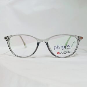 Transparent Grey Rounded CatEye Eyeglasses | Lightweight Frame with Metal Temples