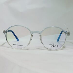 Transparent Rounded Eyeglasses with Blue Temples | Lightweight Frame