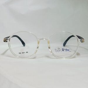 Transparent Rounded Eyeglasses with Black Temples | Lightweight Frame