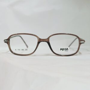 Transparent Grey Rectangular Eyeglasses with Metal Temples | Lightweight Glossy Frame