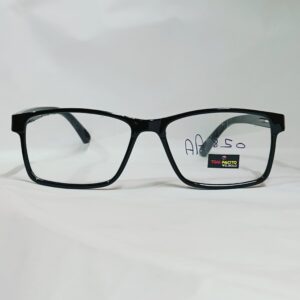 Glossy Black Rectangular Eyeglasses | Lightweight Classic Frame