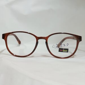 Deep Brown Transparent Rounded Eyeglasses | Lightweight Frame