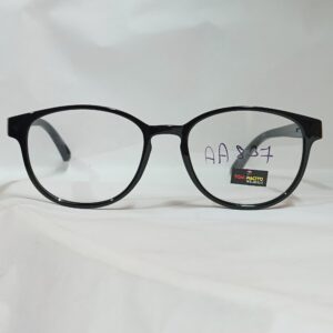 Glossy Black Rounded Eyeglasses | Premium Quality