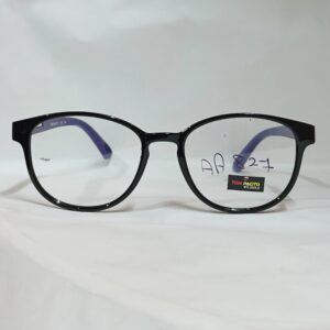 Black Rounded Eyeglasses with Purple Temples | Premium Quality
