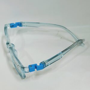 Kids Transparent Light Blue Eyeglass Frame with Blue Rubberised Hinges | Lightweight & Durable