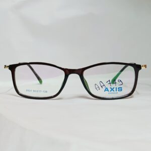 Brown Transparent Rectangular Eyeglasses with Gold Metal Temples | Lightweight Premium Frame