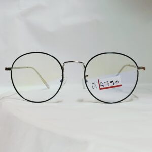 Glossy Black Round Metal Eyeglasses | Lightweight Classic Frame