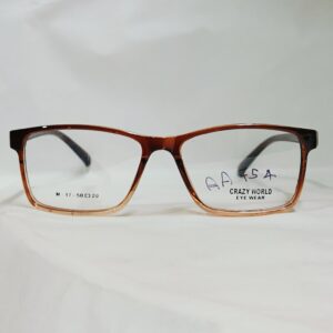Deep Brown Transparent Rectangular Eyeglasses | Lightweight Glossy Frame