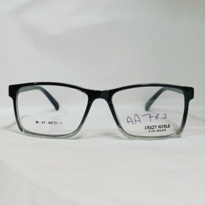 Black & White Transparent Rectangular Eyeglasses | Lightweight Glossy Frame