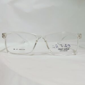 Transparent Rectangular Eyeglasses | Lightweight Glossy Clear Frame