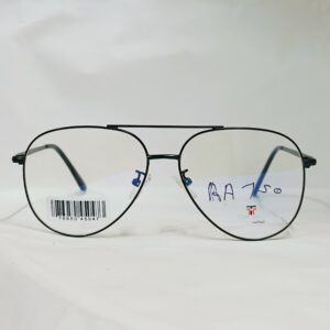 Black Metal Aviator Rounded Eyeglasses with Double Bridge | Lightweight Classic Frame