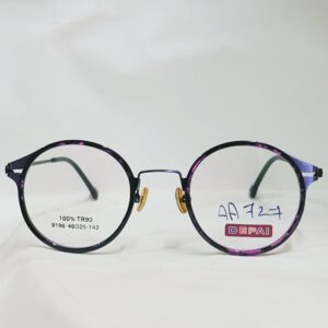 Round Purple Tortoise Eyeglasses | Lightweight & Metal Hybrid Frame