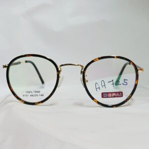 Classic Tortoiseshell Round Eyeglasses with Sleek Gold Bridge | Lightweight Frame