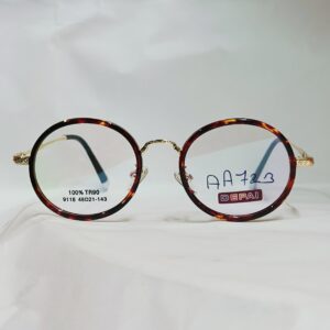 Vintage Tortoiseshell Round Eyeglasses with Ornate Gold Bridge | Premium Lightweight  Frame