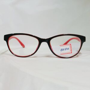 Black Eyeglasses with Red Inner Rim | Lightweight Dual-Tone Stylish Frame