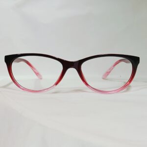 Burgundy to Pink Gradient Cat-Eye Eyeglasses | Glossy Lightweight Fashion Frame
