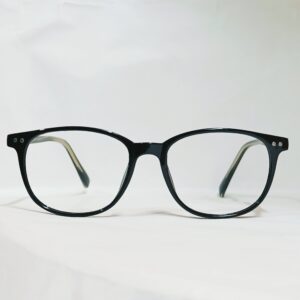 Glossy Black Rounded Eyeglasses | Classic Lightweight Full-Rim Frame