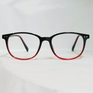 Black to Red Gradient Square Eyeglasses | Stylish Full-Rim Lightweight Frame