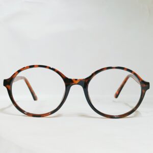 Transparent Amber Tortoiseshell Round Eyeglasses | Slim Classic Lightweight Frame