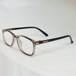 Serene Smoke Translucent Square Frames with Burgundy Accents