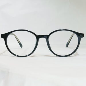 Glossy Black Rounded Eyeglasses | Sleek Lightweight Everyday Frame