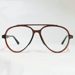 Deep Brown Aviator Eyeglasses with Top Bar | Lightweight Full-Rim Frame