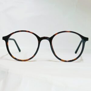 Tortoiseshell Round Eyeglasses | Lightweight Glossy Full-Rim Frame