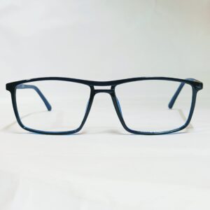 Deep Blue Rectangle Eyeglasses | Lightweight Glossy Full-Rim Frame