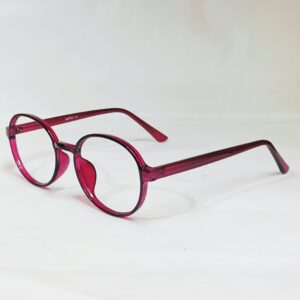 Artisan Rose-Magenta Translucent Round Frames with Crystal-Gloss Finish