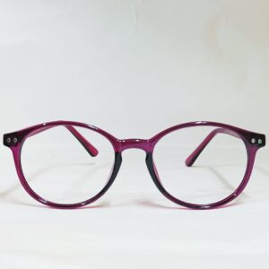 Deep Wine Transparent Rounded Eyeglasses with Inner Black Rim | Lightweight Glossy Frame