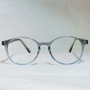 Transparent Sky Blue Rounded Eyeglasses | Lightweight Crystal Finish Frame