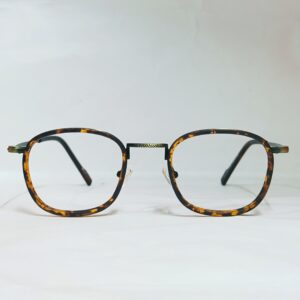 VOGUE Men's Premium Transparent Eyeglasses | Stylish Tan-Brown Rounded TR90 Frames