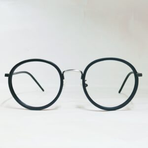 Matte Black Round Eyeglasses | Minimal Retro Metal Bridge Frame